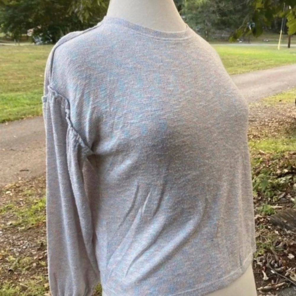 ART CLASS GREY TOP RUFFLE SHOULDER GIRLS LARGE